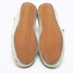 Pre Owned Golden Goose White/Black Leather Superstar Low-Top Sneakers Size 38