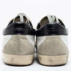 Pre Owned Golden Goose White/Black Leather Superstar Low-Top Sneakers Size 38