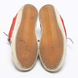 Golden Goose Red/Grey Suede And Leather Superstar Low Top Sneakers Size 38