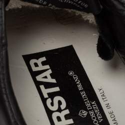 Pre Owned Golden Goose Black Sequins And Leather Superstar Sneakers Size 35