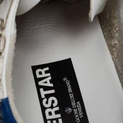 Pre Owned Golden Goose White Leather Crystal Embellished Superstar Low-Top Sneakers Size 41