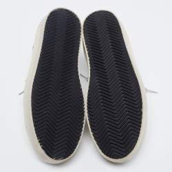 Pre Owned Golden Goose White/Pink Leather and Glitter Star Low-Top Sneakers Size 38