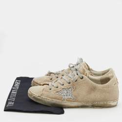 Pre Owned Golden Goose Beige Canvas Superstar Sneaker Size 40