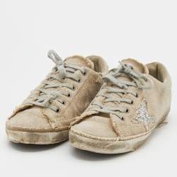 Pre Owned Golden Goose Beige Canvas Superstar Sneaker Size 40