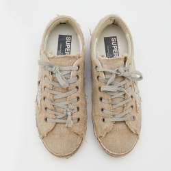 Pre Owned Golden Goose Beige Canvas Superstar Sneaker Size 40