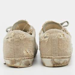 Pre Owned Golden Goose Beige Canvas Superstar Sneaker Size 40