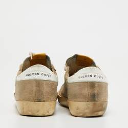 Golden Goose Light Grey Suede Superstar Low Top Sneakers Size 39