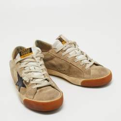 Golden Goose Light Grey Suede Superstar Low Top Sneakers Size 39