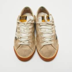 Golden Goose Light Grey Suede Superstar Low Top Sneakers Size 39