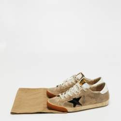 Golden Goose Light Grey Suede Superstar Low Top Sneakers Size 39