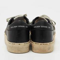 Pre Owned Golden Goose Black/Gold Leather Hi Star Sneakers Size 36