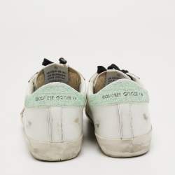 Pre Owned Golden Goose White Leather Super Star Sneakers Size 36