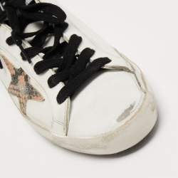 Pre Owned Golden Goose White Leather Super Star Sneakers Size 36