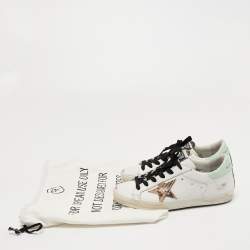 Pre Owned Golden Goose White Leather Super Star Sneakers Size 36