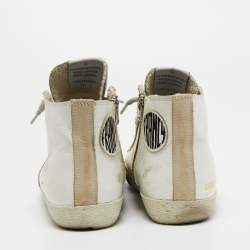 Pre Owned Golden Goose White Leather Francy Sneakers Size 37