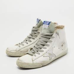Pre Owned Golden Goose White Leather Francy Sneakers Size 37