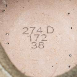 Pre Owned Golden Goose White/Gold Leather Superstar Low Top Sneakers Size 38