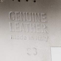 Pre Owned Golden Goose Off-White/Grey Glitter and Suede Superstar Low Top Sneakers Size 38