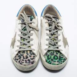 Golden Goose Multicolor Leather and Suede  Super Star Low Top Sneakers Size 39