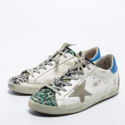 Golden Goose Multicolor Leather and Suede  Super Star Low Top Sneakers Size 39