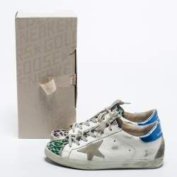 Golden Goose Multicolor Leather and Suede  Super Star Low Top Sneakers Size 39