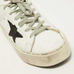 Pre Owned Golden Goose White Leather Hi Star Sneakers Size 39