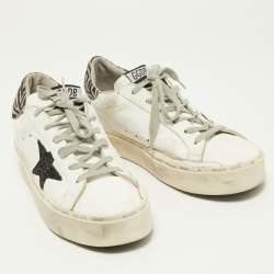 Pre Owned Golden Goose White Leather Hi Star Sneakers Size 39