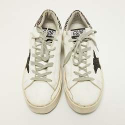 Pre Owned Golden Goose White Leather Hi Star Sneakers Size 39