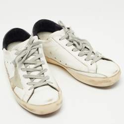 Golden Goose White Leather Superstar Low Top Sneakers Size 37