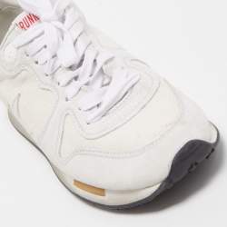 Golden Goose White/Grey Suede and Canvas Running Sneakers Size 38