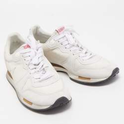Golden Goose White/Grey Suede and Canvas Running Sneakers Size 38