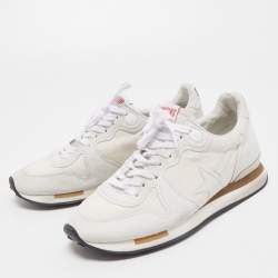 Golden Goose White/Grey Suede and Canvas Running Sneakers Size 38