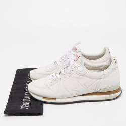 Golden Goose White/Grey Suede and Canvas Running Sneakers Size 38