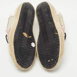 Golden Goose Multicolor Glitter and Leather Superstar Low Top  Sneakers Size 36