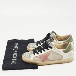 Golden Goose Multicolor Glitter and Leather Superstar Low Top  Sneakers Size 36