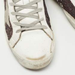 Golden Goose Tricolor Leather and Glitter SuperStar Sneakers Size 40