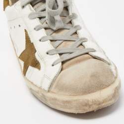 Pre Owned Golden Goose White Leather Superstar Sneakers Size 38
