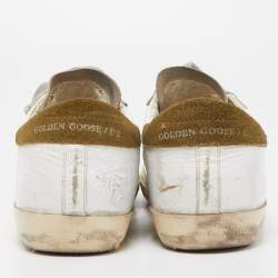 Pre Owned Golden Goose White Leather Superstar Sneakers Size 38