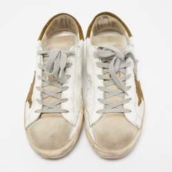 Pre Owned Golden Goose White Leather Superstar Sneakers Size 38