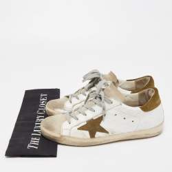 Pre Owned Golden Goose White Leather Superstar Sneakers Size 38