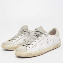 Golden Goose White Leather Superstar Sneakers Size 38
