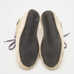 Pre Owned Golden Goose Gold Ostrich Embossed Leather Super Star Sneakers Size 35