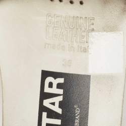 Pre Owned Golden Goose White/Silver Leather Ball star Low Top Sneakers Size 35