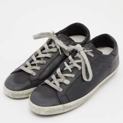 Golden Goose Black Leather Superstar Sneakers Size 39