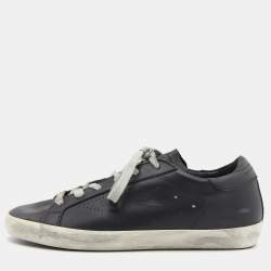 Golden Goose Black Leather Superstar Sneakers Size 39