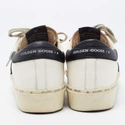 Pre Owned Golden Goose White Leather Hi Star Low Top Sneakers Size 35