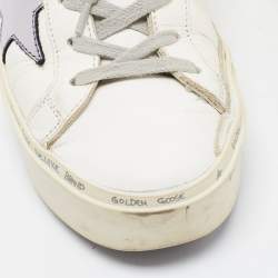 Pre Owned Golden Goose White Leather Hi Star Low Top Sneakers Size 35
