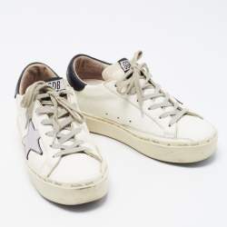 Pre Owned Golden Goose White Leather Hi Star Low Top Sneakers Size 35