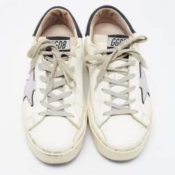 Pre Owned Golden Goose White Leather Hi Star Low Top Sneakers Size 35