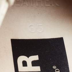 Pre Owned Golden Goose White Leather Hi Star Low Top Sneakers Size 35